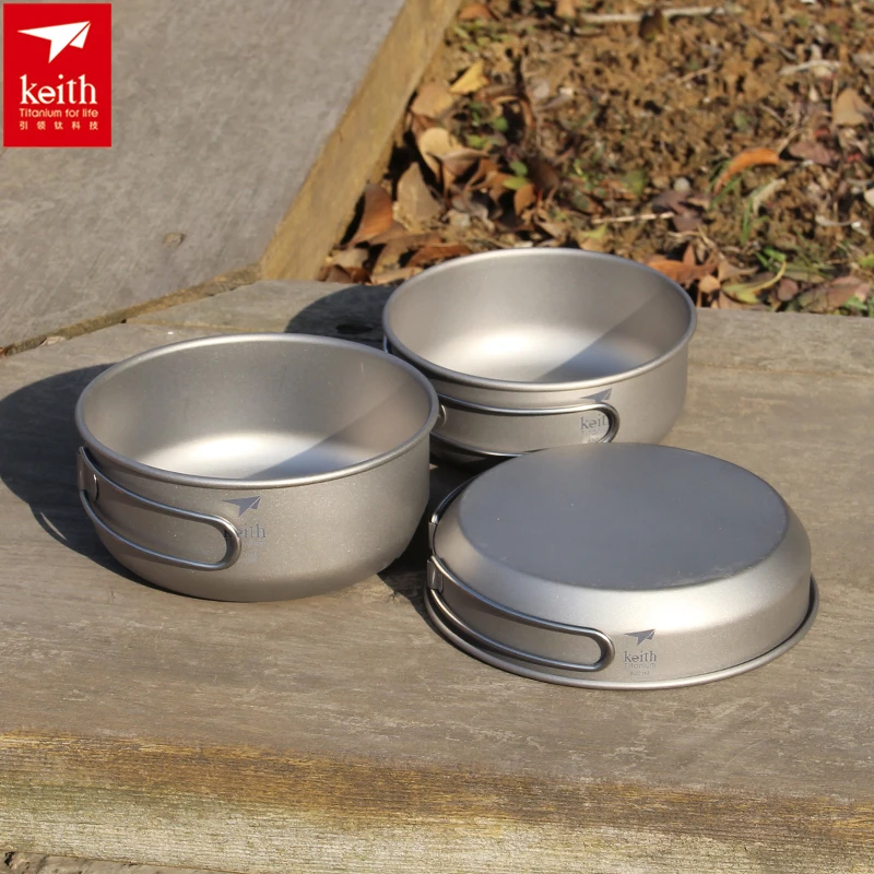 Camping Cooking Recipes - Keith 3PCS Titanium Cookware Pans Bowls