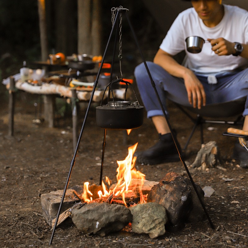 Camping Cooking Tripod - Portable Outdoor Cooking Tripod Triangle Support