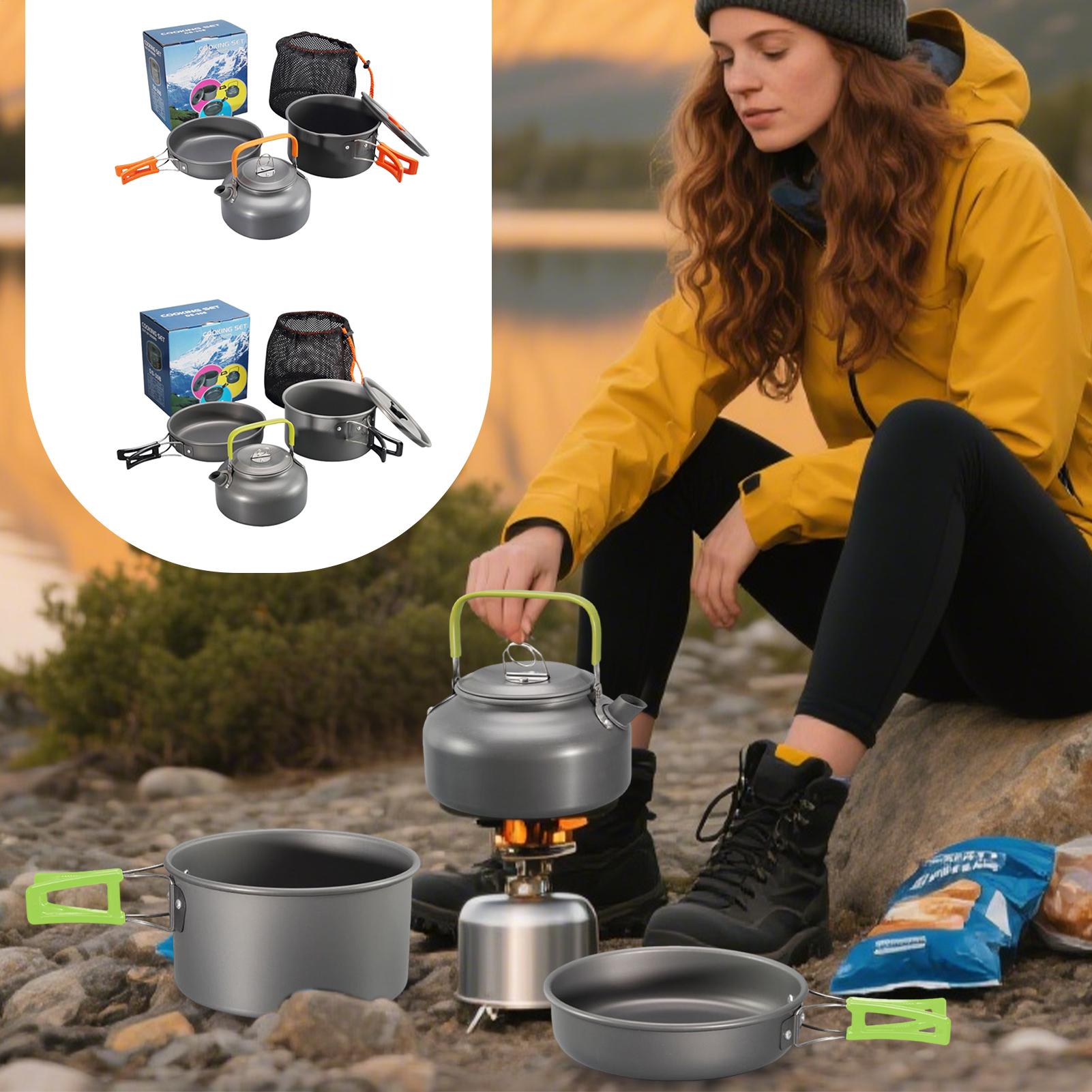 Camping Cooking Set Non Stick - Camping Cookware Camping Cook Pot Set