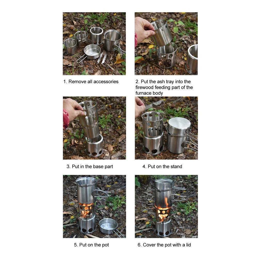 Stainless Steel Camping Cookwa - Camping Cooking Pot With Lid review and price