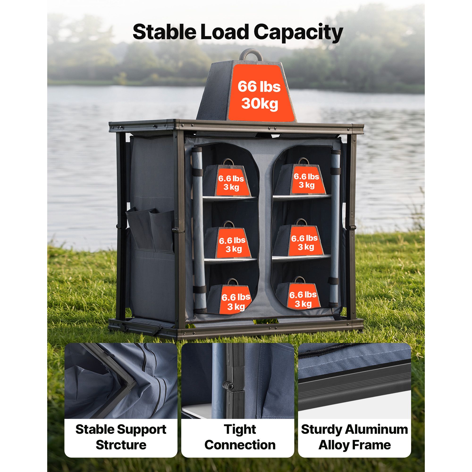 Folding Camping Storage Cabine - Camping Cooking Set Compact review and price