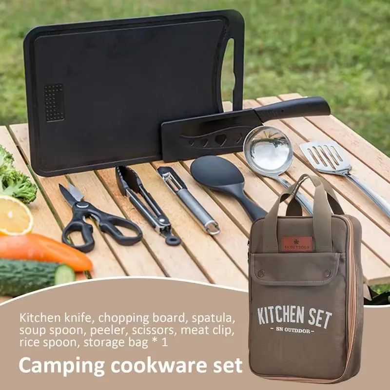 8pcs Camping Kitchen Cookware  - Camping Cooking Gear review and price