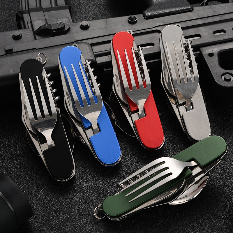 4 in 1 Folding Tableware Detac - Camping Cooking Knife review and price