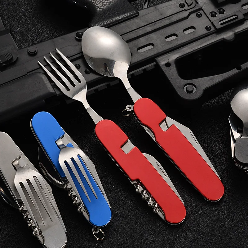4 in 1 Folding Tableware Detac - Camping Cooking Knife review and price