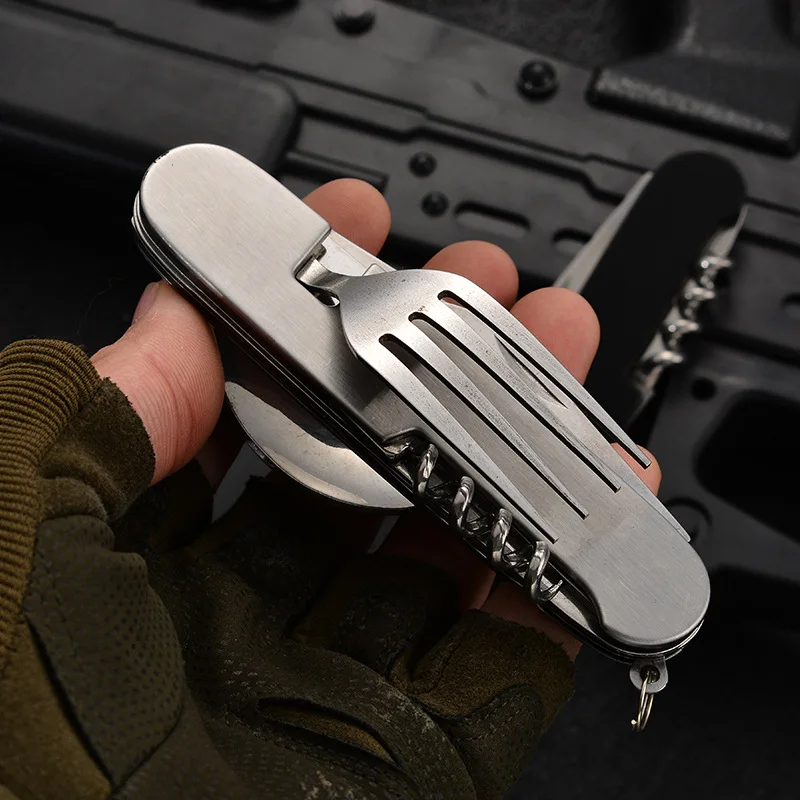 4 in 1 Folding Tableware Detac - Camping Cooking Knife review and price