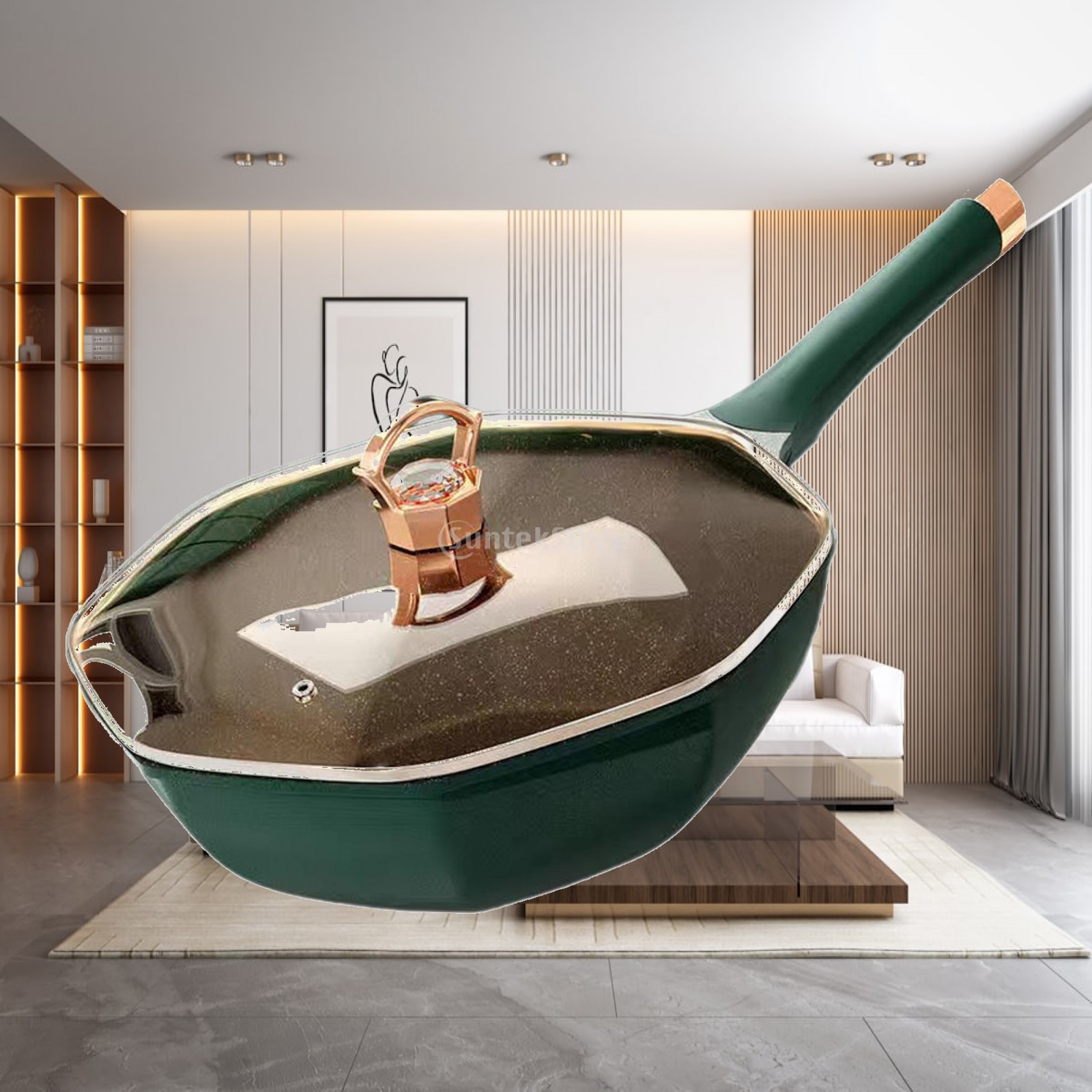 Octagonal Frying Pan with Lid  - Camping Cooking Pot With Lid review and price
