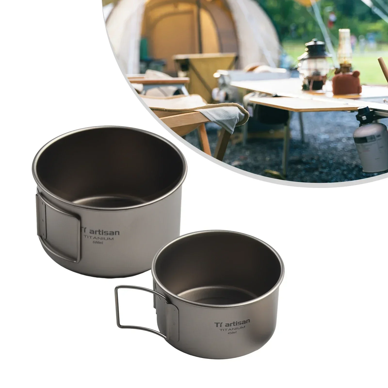 Titanium Bowl With Folding Han - Camping Cooking Pot With Lid review and price