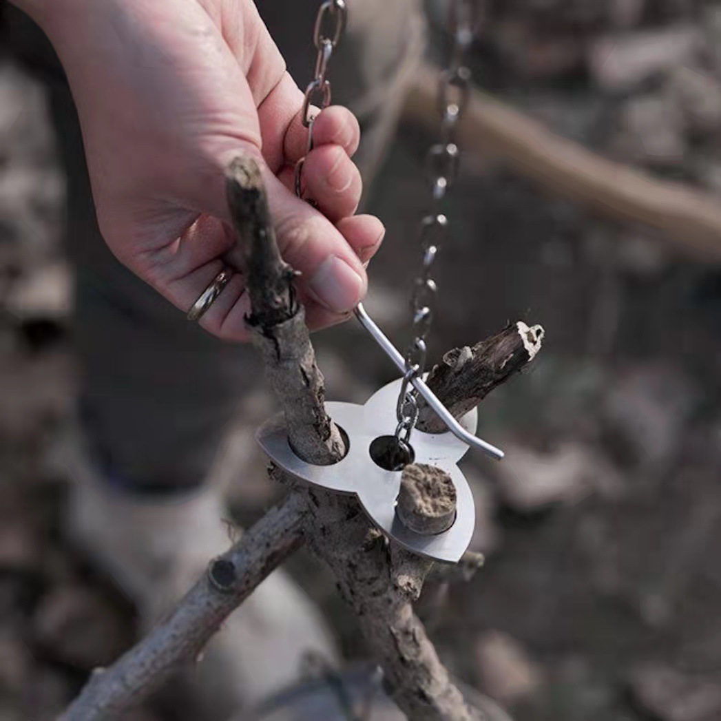 Stainless Steel Camping Tripod - Camping Cooking Tripod review and price