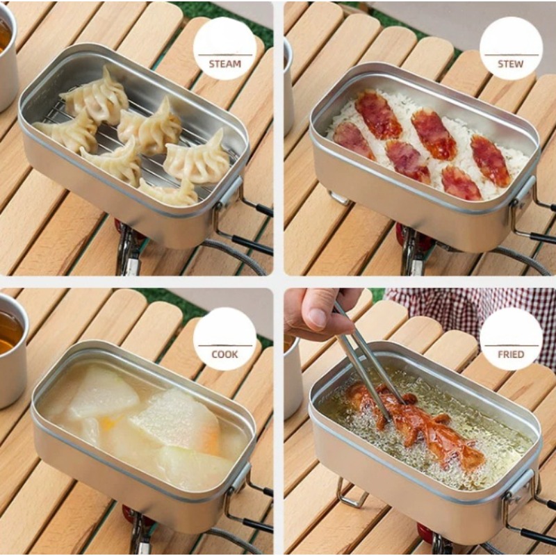 1PC Outdoor Aluminum Lunch Box - Camping Cooking Rice review and price