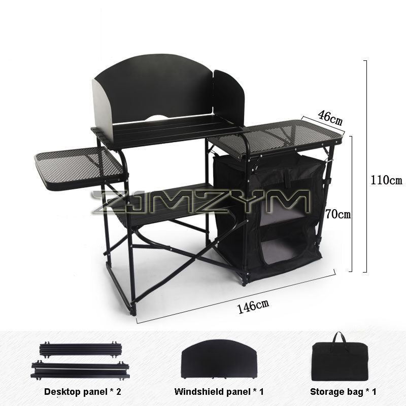 Outdoor Camping Folding Table, - Camping Cooking Table With Storage review and price